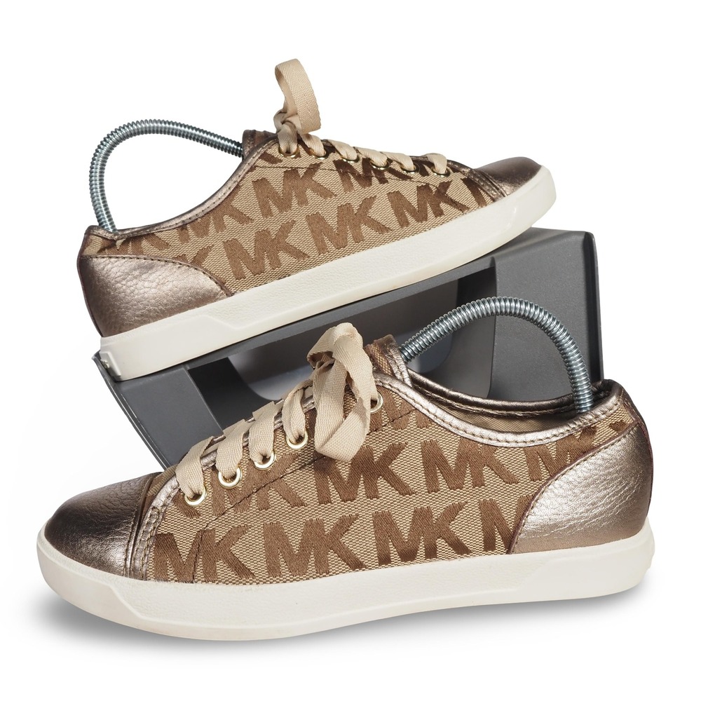 Michael Kors City Signature Logo Sneakers Rose Bronze Womens 6M 43S5CIFS1B
